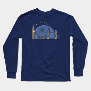 London Cartoon Illustration Long Sleeve T-Shirt